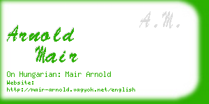 arnold mair business card